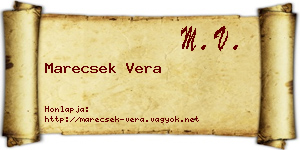Marecsek Vera névjegykártya